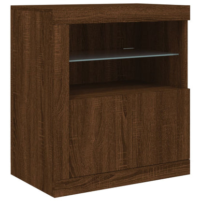 Credenza con Luci LED Rovere Marrone 162x37x67 cm - homemem39