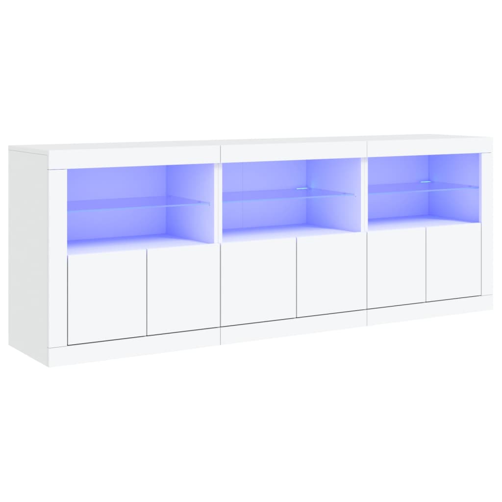 Credenza con Luci LED Bianca 181,5x37x67 cm - homemem39