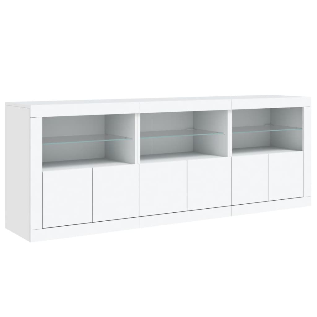 Credenza con Luci LED Bianca 181,5x37x67 cm - homemem39