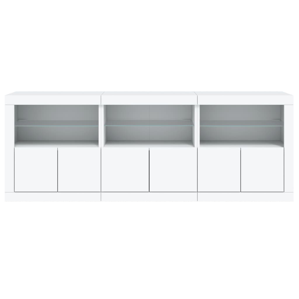 Credenza con Luci LED Bianca 181,5x37x67 cm - homemem39