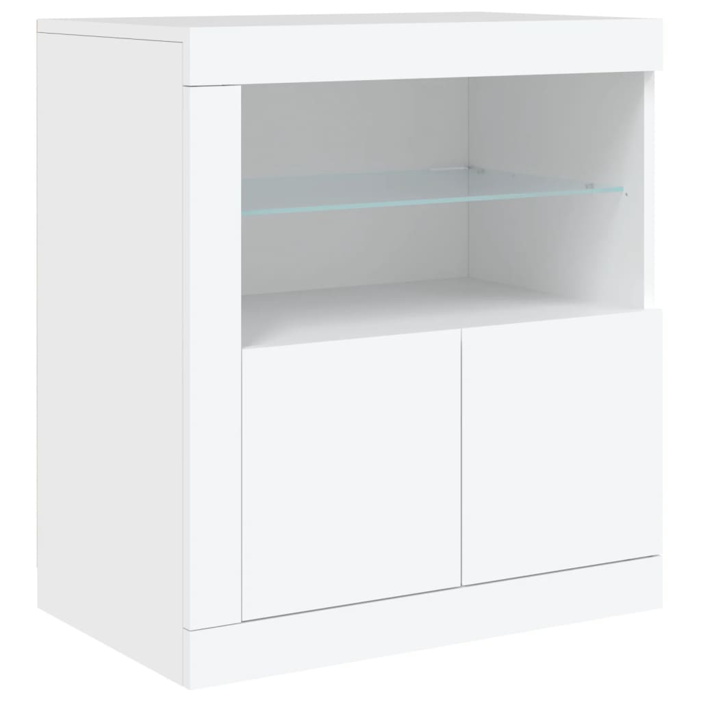 Credenza con Luci LED Bianca 181,5x37x67 cm - homemem39