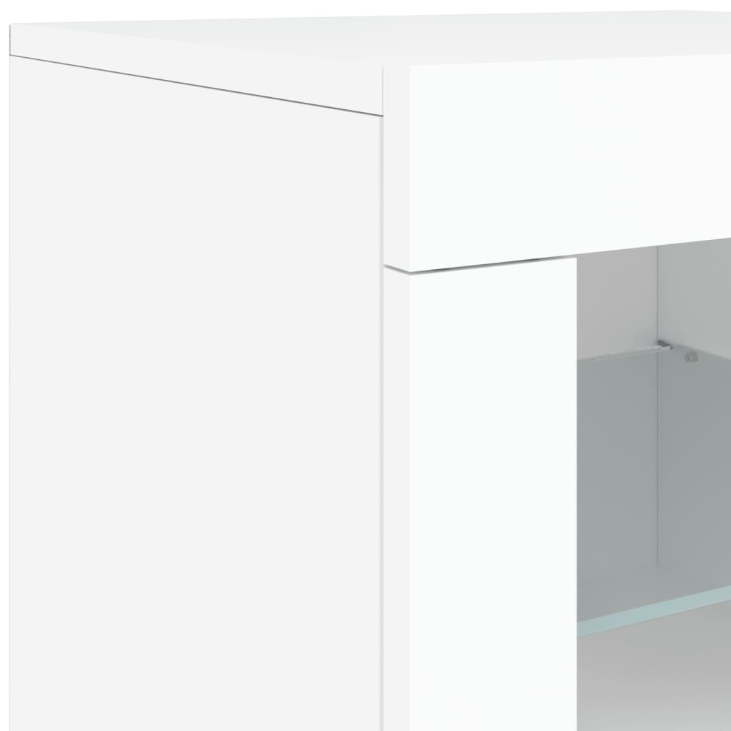 Credenza con Luci LED Bianca 181,5x37x67 cm - homemem39