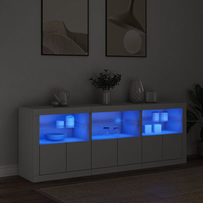Credenza con Luci LED Bianca 181,5x37x67 cm - homemem39