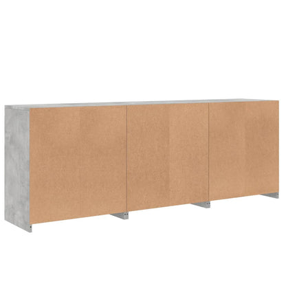 Credenza con Luci LED Grigio Cemento 181,5x37x67 cm - homemem39