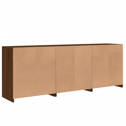 Credenza con Luci LED Rovere Marrone 181,5x37x67 cm