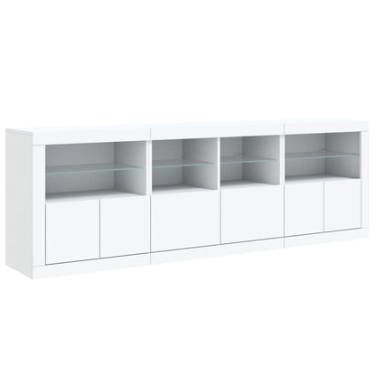 Credenza con Luci LED Bianca 202x37x67 cm - homemem39