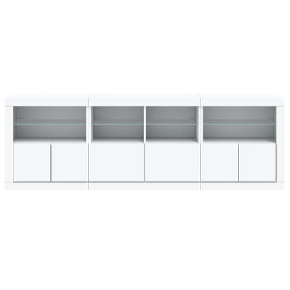Credenza con Luci LED Bianca 202x37x67 cm - homemem39