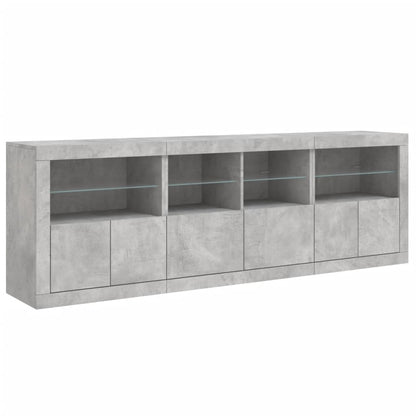 Credenza con Luci LED Grigio Cemento 202x37x67 cm - homemem39