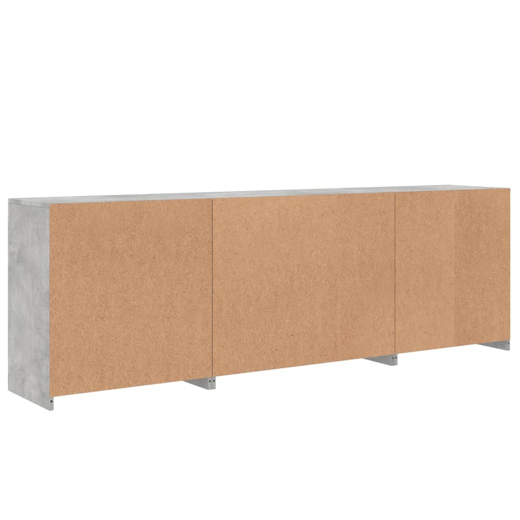 Credenza con Luci LED Grigio Cemento 202x37x67 cm - homemem39