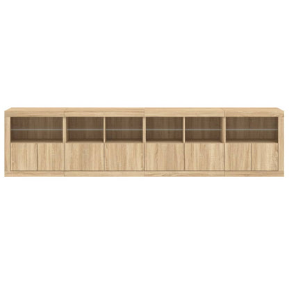 Credenza con Luci LED Rovere Sonoma 283x37x67 cm - homemem39