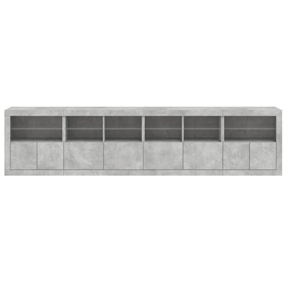 Credenza con Luci LED Grigio Cemento 283x37x67 cm - homemem39