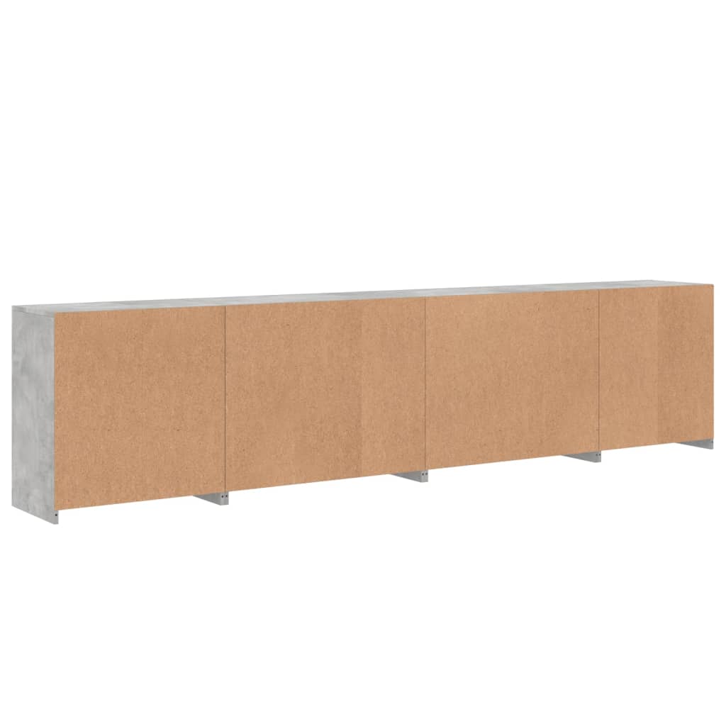 Credenza con Luci LED Grigio Cemento 283x37x67 cm - homemem39