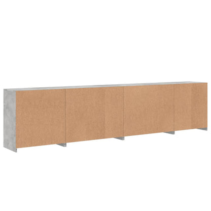 Credenza con Luci LED Grigio Cemento 283x37x67 cm - homemem39
