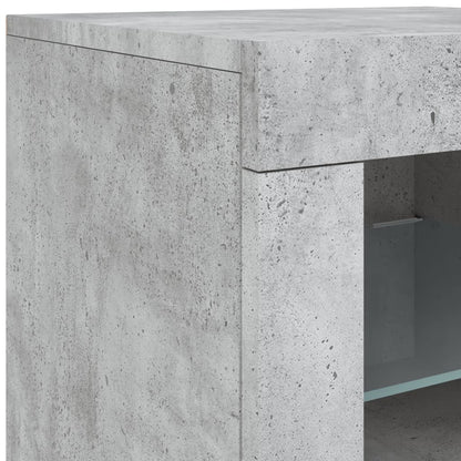 Credenza con Luci LED Grigio Cemento 283x37x67 cm - homemem39
