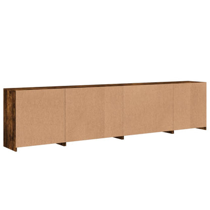 Credenza con Luci LED Rovere Fumo 283x37x67 cm - homemem39