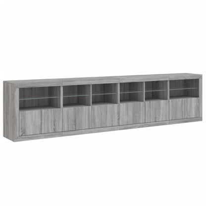 Credenza con Luci LED Grigio Sonoma 283x37x67 cm - homemem39