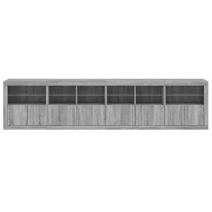 Credenza con Luci LED Grigio Sonoma 283x37x67 cm - homemem39