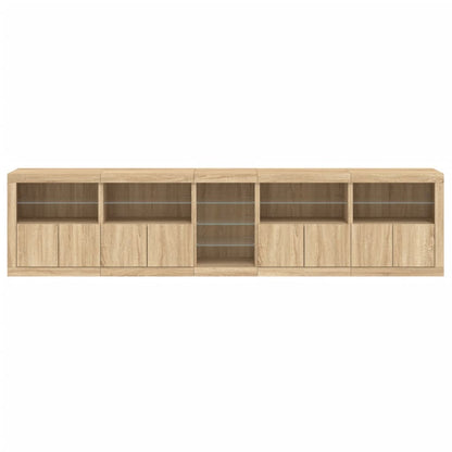 Credenza con Luci LED Rovere Sonoma 283x37x67 cm - homemem39