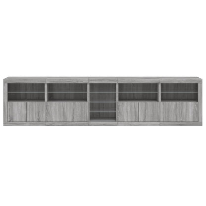 Credenza con Luci LED Grigio Sonoma 283x37x67 cm - homemem39