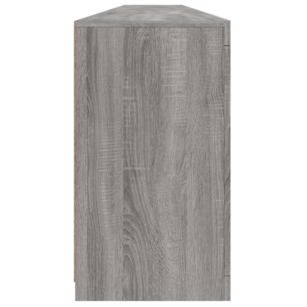 Credenza con Luci LED Grigio Sonoma 283x37x67 cm