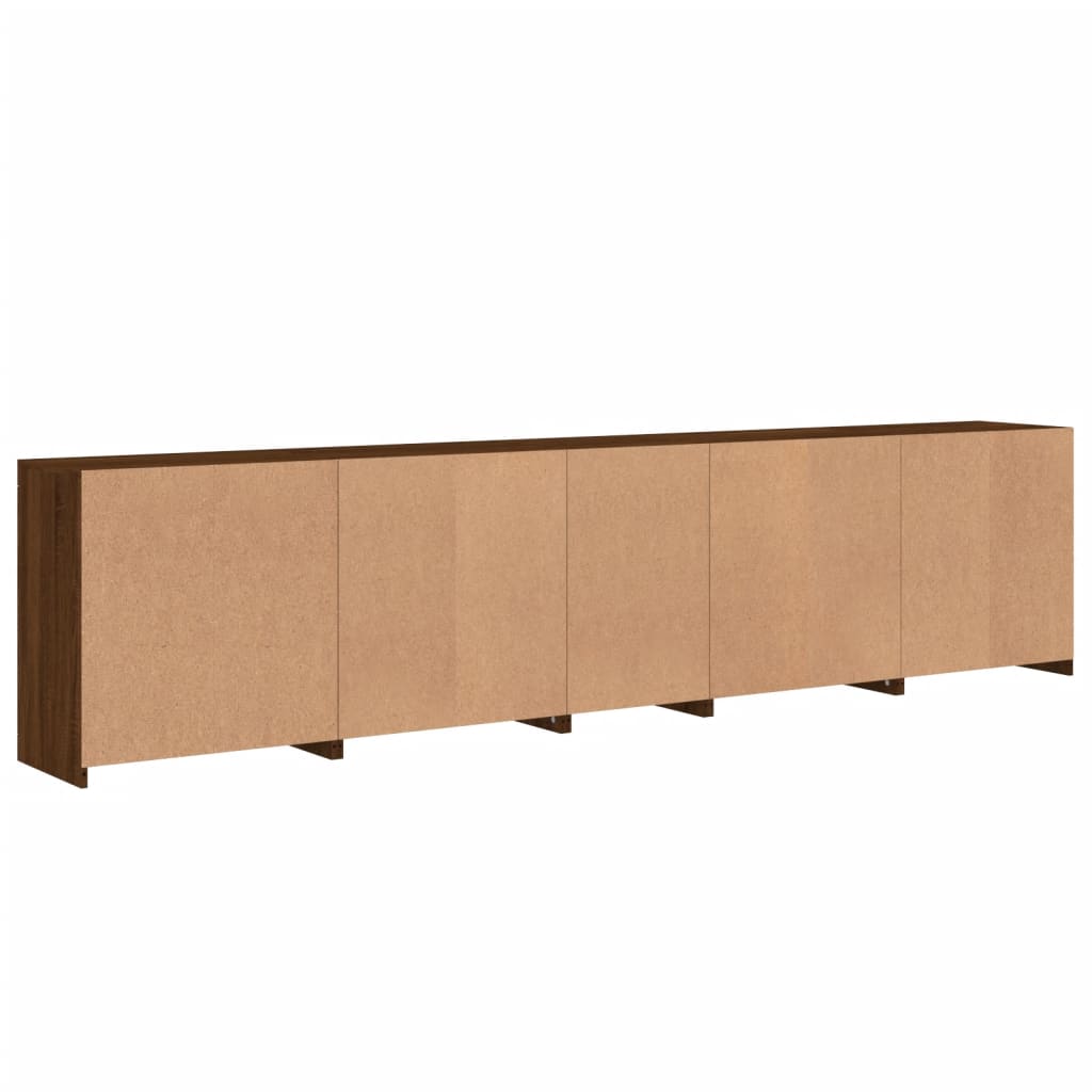 Credenza con Luci LED Rovere Marrone 283x37x67 cm - homemem39