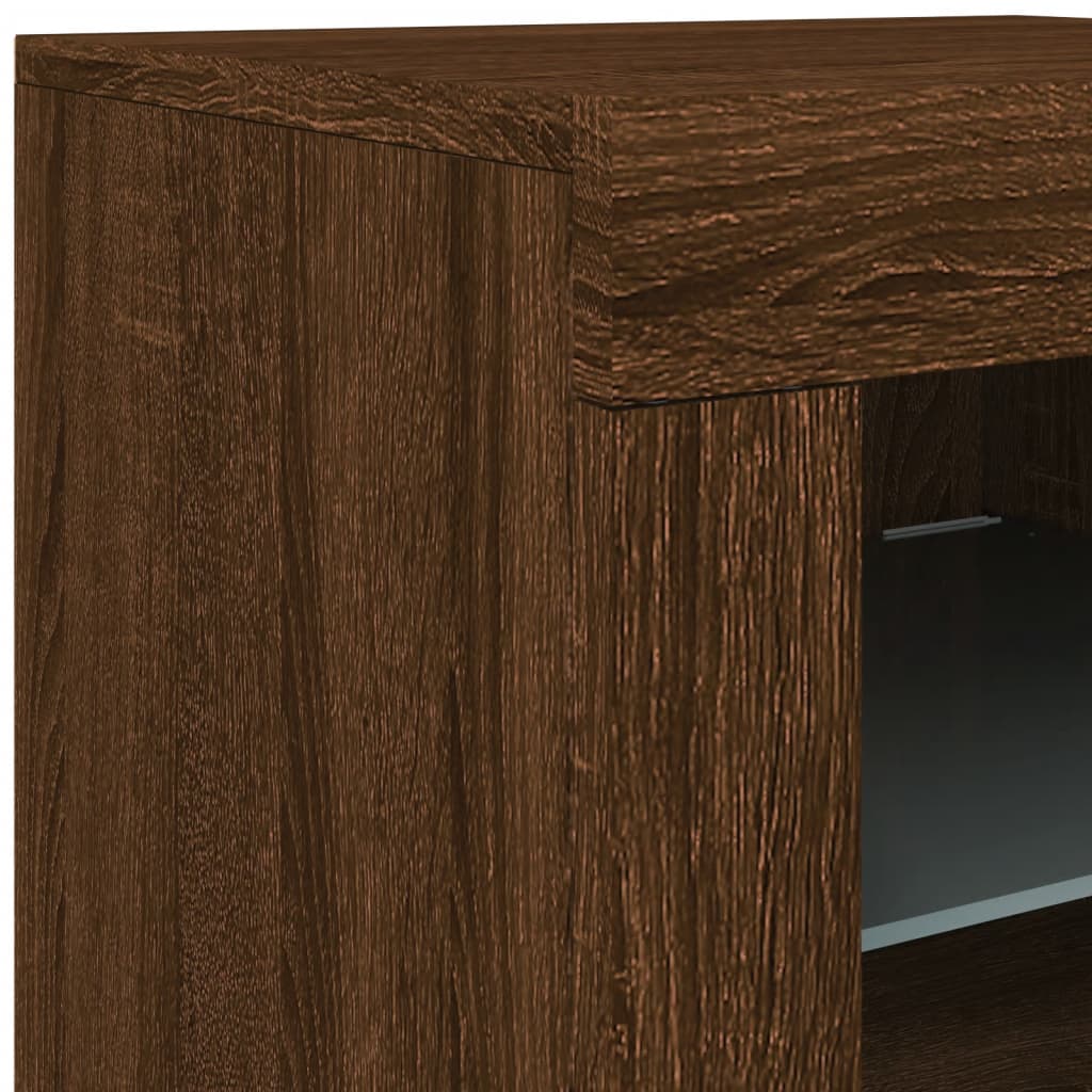 Credenza con Luci LED Rovere Marrone 283x37x67 cm - homemem39