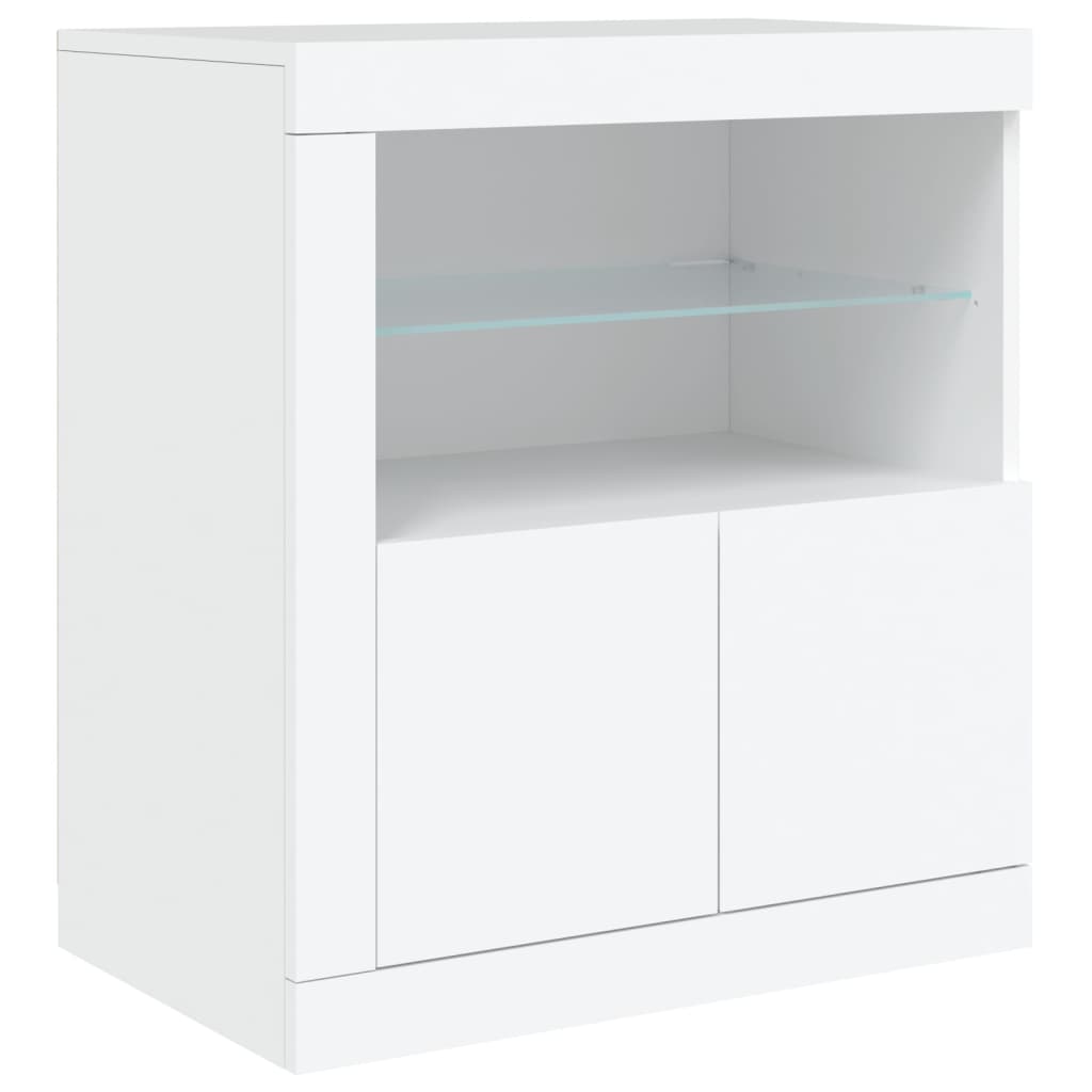 Credenza con Luci LED Bianca 162x37x67 cm - homemem39