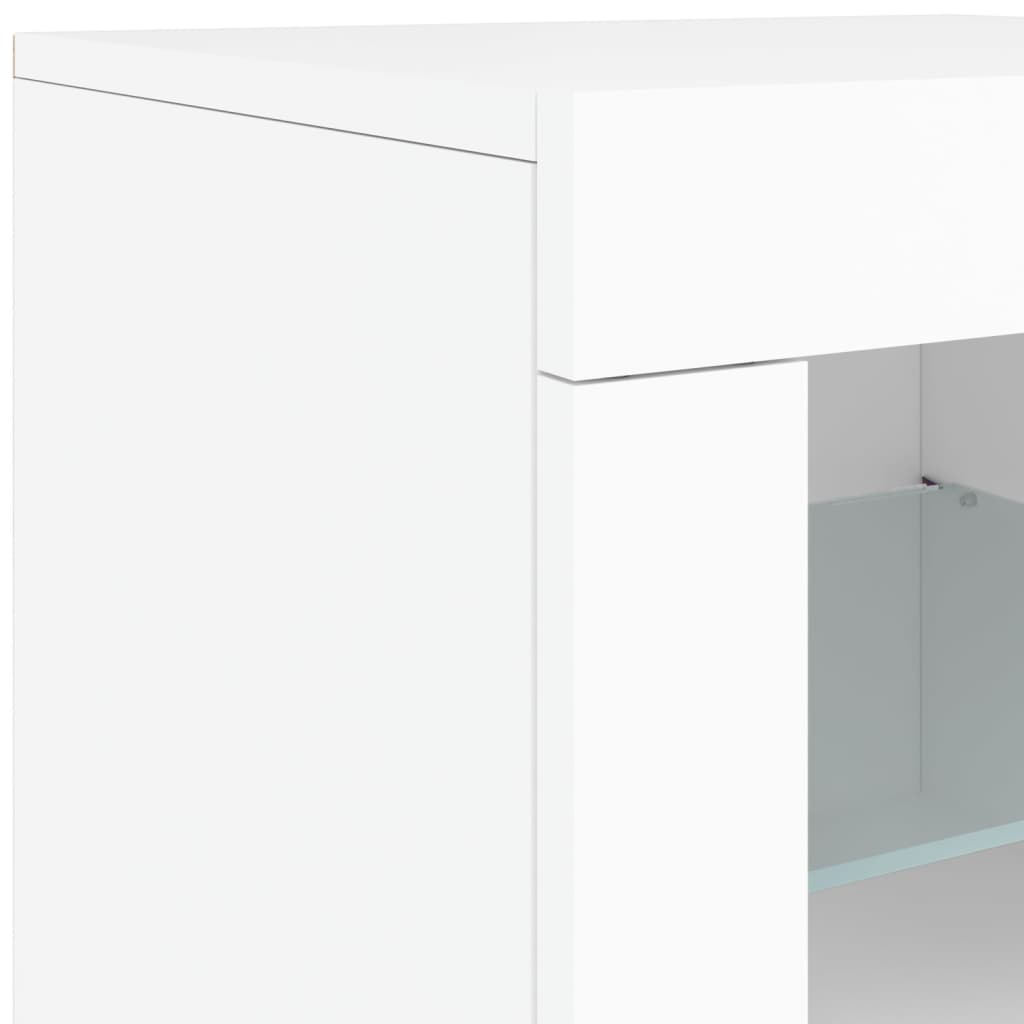 Credenza con Luci LED Bianca 162x37x67 cm - homemem39