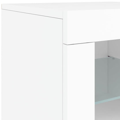 Credenza con Luci LED Bianca 162x37x67 cm - homemem39