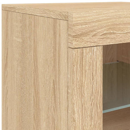 Credenza con Luci LED Rovere Sonoma 162x37x67 cm - homemem39