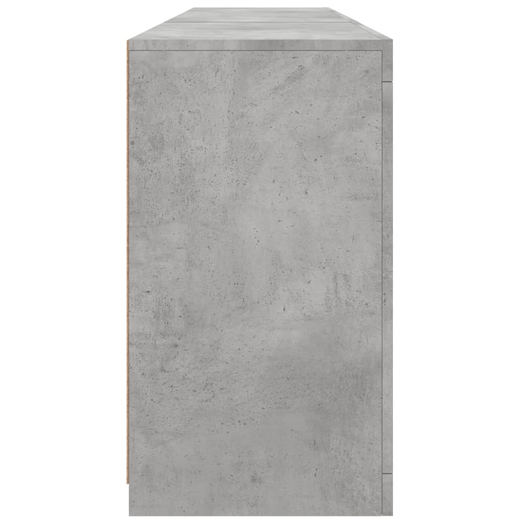 Credenza con Luci LED Grigio Cemento 162x37x67 cm - homemem39