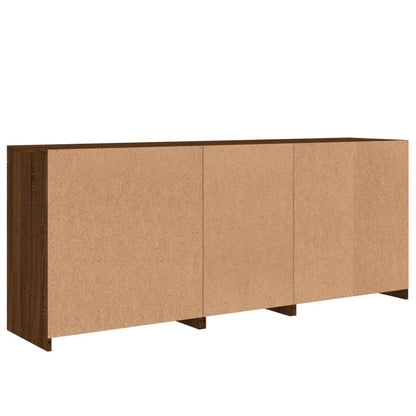 Credenza con Luci LED Rovere Marrone 162x37x67 cm - homemem39