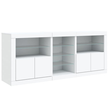 Credenza con Luci LED Bianca 181,5x37x67 cm - homemem39
