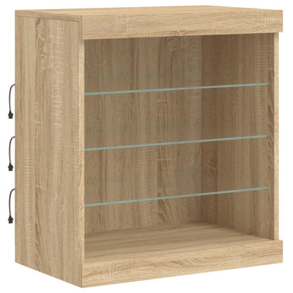 Credenza con Luci LED Rovere Sonoma 181,5x37x67 cm - homemem39