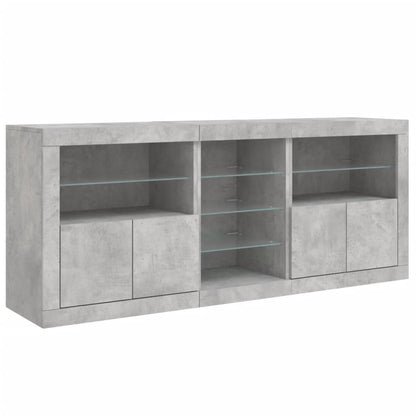 Credenza con Luci LED Grigio Cemento 181,5x37x67 cm - homemem39