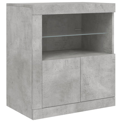 Credenza con Luci LED Grigio Cemento 181,5x37x67 cm - homemem39