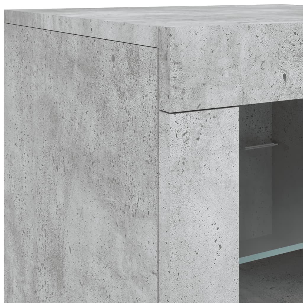 Credenza con Luci LED Grigio Cemento 181,5x37x67 cm - homemem39
