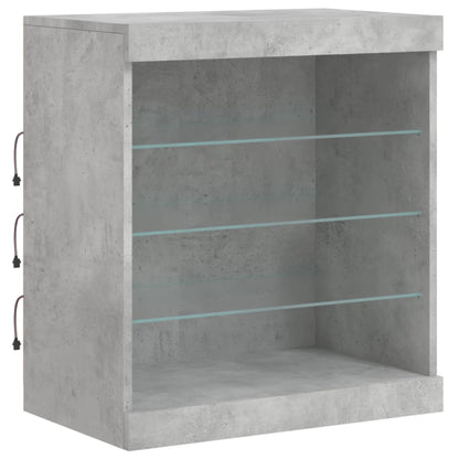 Credenza con Luci LED Grigio Cemento 181,5x37x67 cm - homemem39