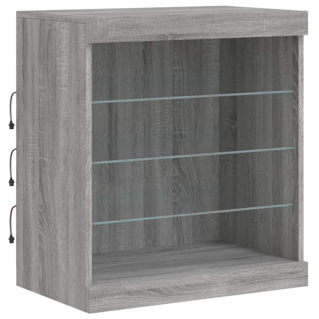 Credenza con Luci LED Grigio Sonoma 181,5x37x67 cm - homemem39