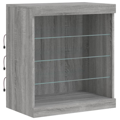 Credenza con Luci LED Grigio Sonoma 181,5x37x67 cm