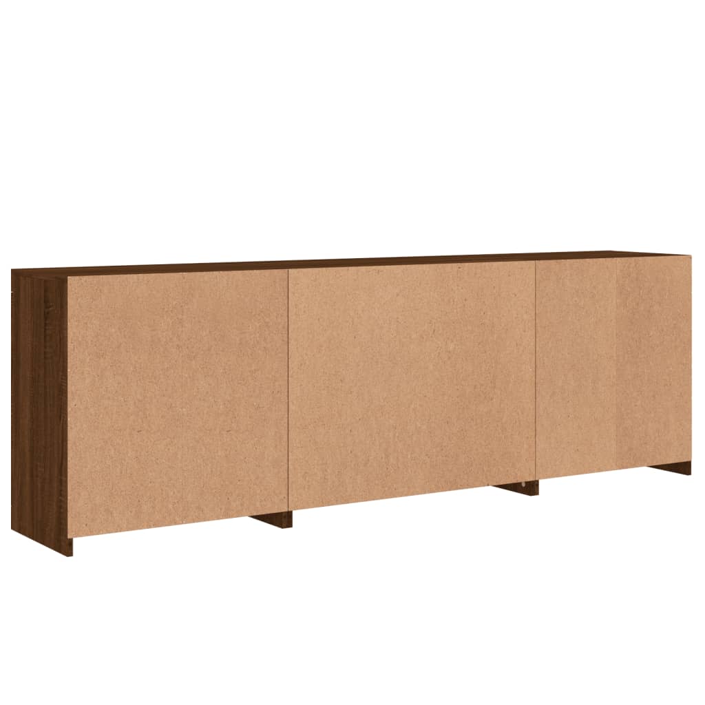 Credenza con Luci LED Rovere Marrone 202x37x67 cm - homemem39