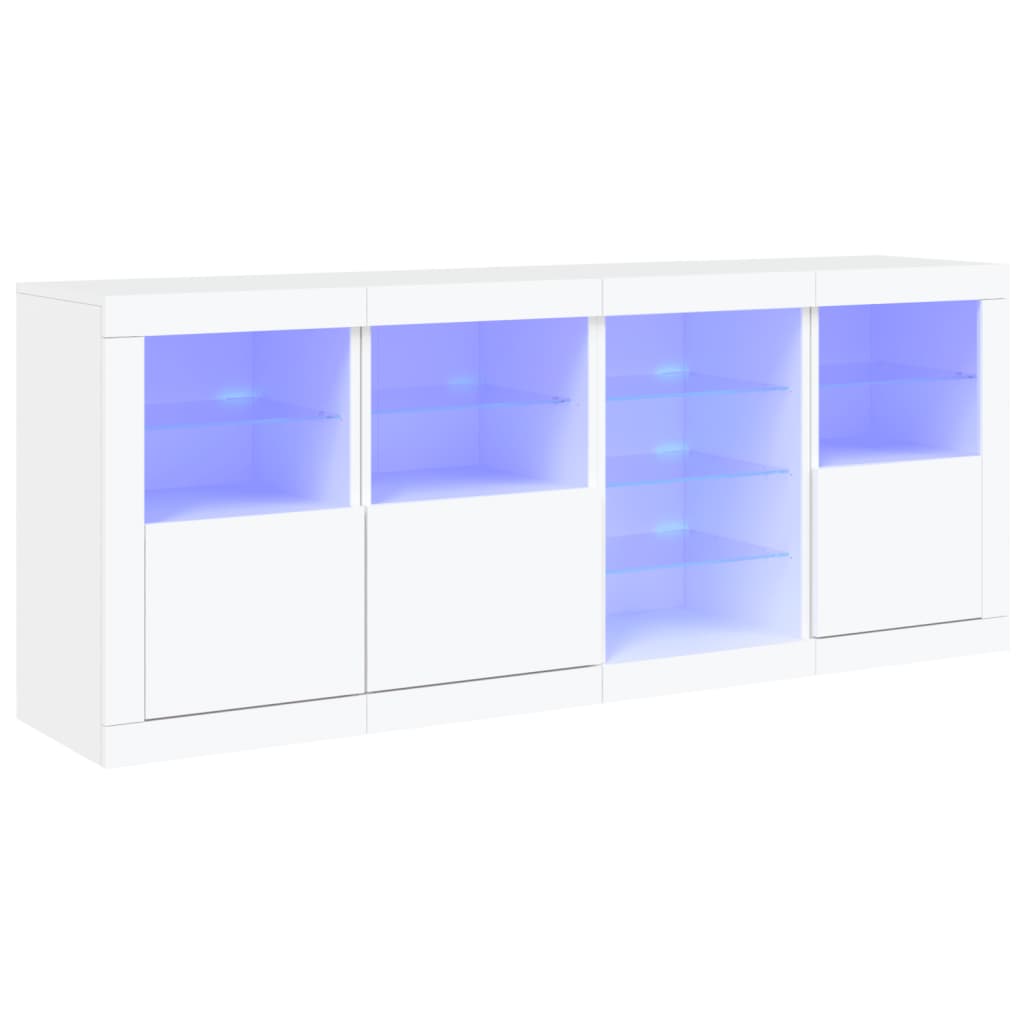 Credenza con Luci LED Bianca 164x37x67 cm - homemem39
