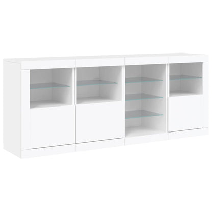 Credenza con Luci LED Bianca 164x37x67 cm - homemem39