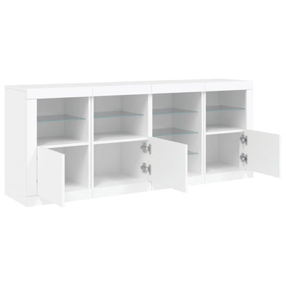 Credenza con Luci LED Bianca 164x37x67 cm - homemem39
