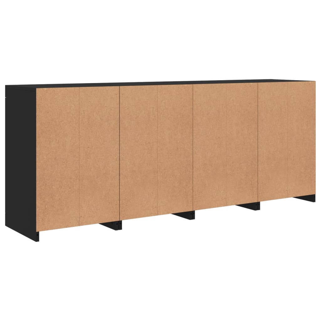 Credenza con Luci LED Nera 164x37x67 cm - homemem39