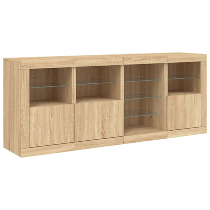 Credenza con Luci LED Rovere Sonoma 164x37x67 cm - homemem39
