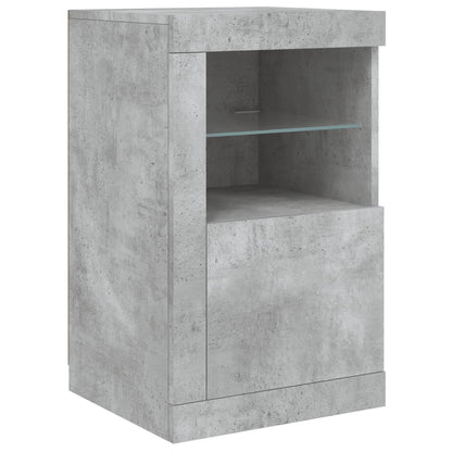 Credenza con Luci LED Grigio Cemento 164x37x67 cm