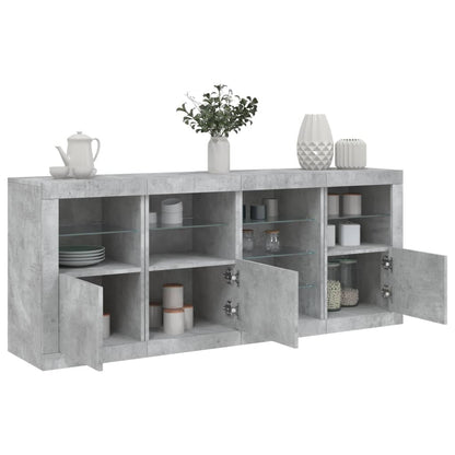 Credenza con Luci LED Grigio Cemento 164x37x67 cm - homemem39