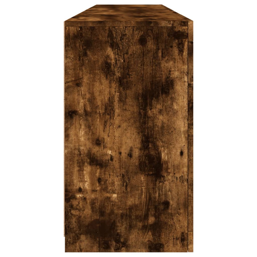 Credenza con Luci LED Rovere Fumo 164x37x67 cm