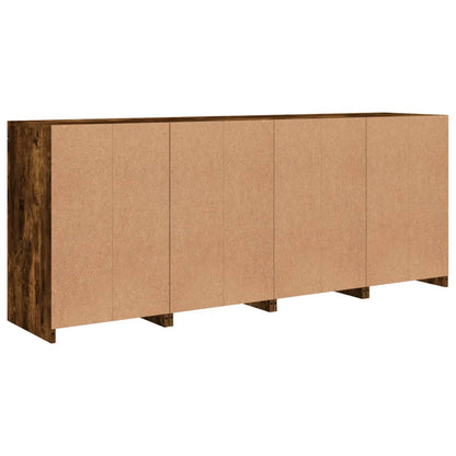 Credenza con Luci LED Rovere Fumo 164x37x67 cm